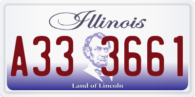 IL license plate A333661