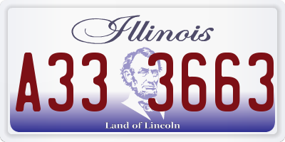 IL license plate A333663