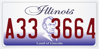IL license plate A333664