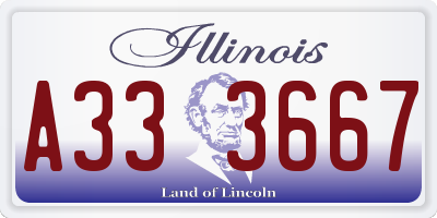 IL license plate A333667