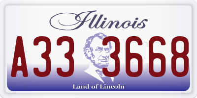 IL license plate A333668