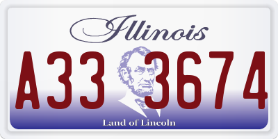 IL license plate A333674