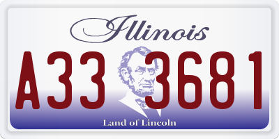 IL license plate A333681