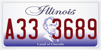 IL license plate A333689