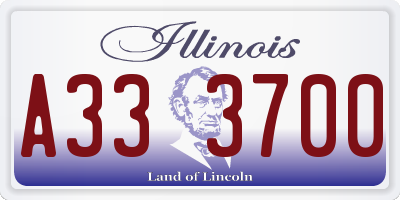IL license plate A333700