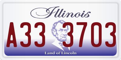 IL license plate A333703