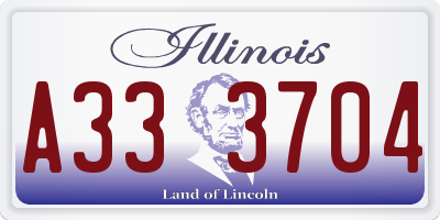 IL license plate A333704
