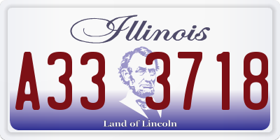 IL license plate A333718
