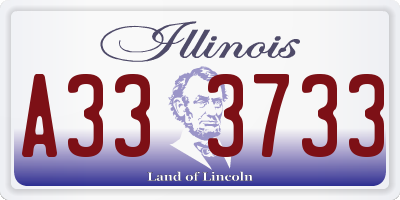 IL license plate A333733