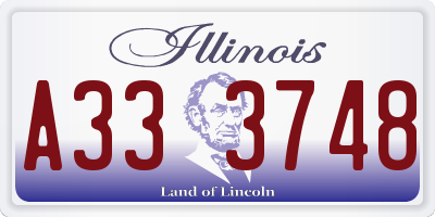 IL license plate A333748