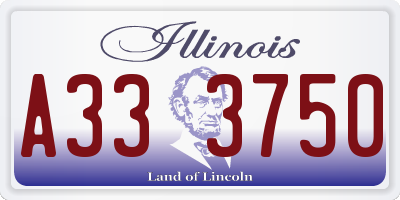 IL license plate A333750