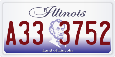 IL license plate A333752