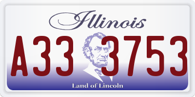 IL license plate A333753