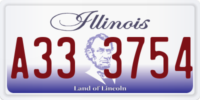 IL license plate A333754