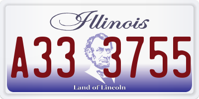 IL license plate A333755
