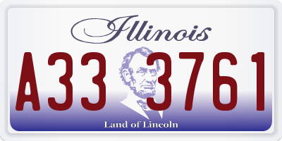 IL license plate A333761