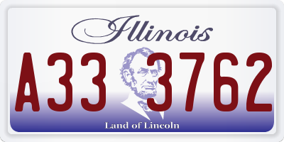 IL license plate A333762
