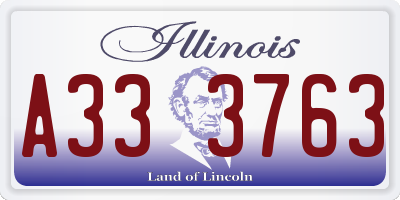 IL license plate A333763