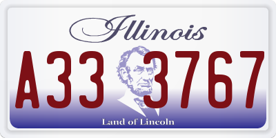 IL license plate A333767