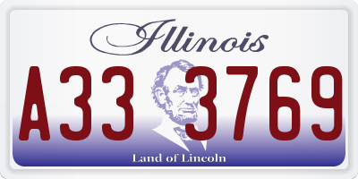 IL license plate A333769