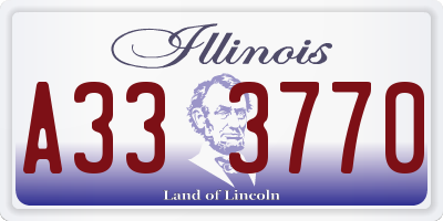 IL license plate A333770