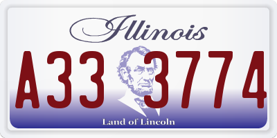 IL license plate A333774