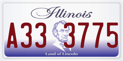 IL license plate A333775