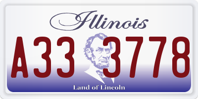 IL license plate A333778