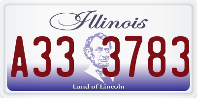 IL license plate A333783