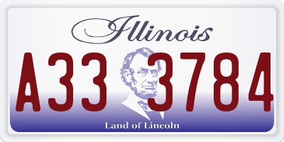 IL license plate A333784