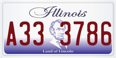 IL license plate A333786