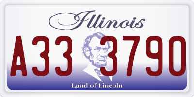 IL license plate A333790