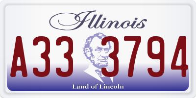 IL license plate A333794