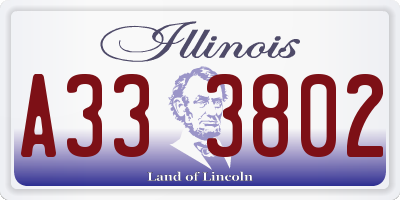 IL license plate A333802