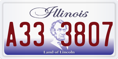 IL license plate A333807