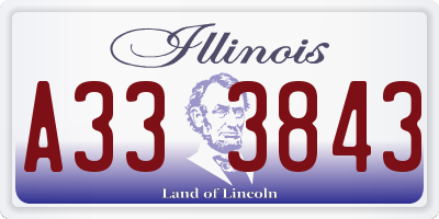 IL license plate A333843