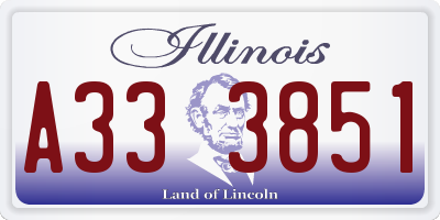 IL license plate A333851