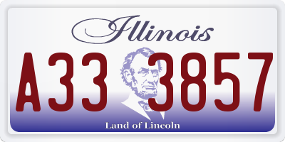 IL license plate A333857