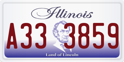IL license plate A333859