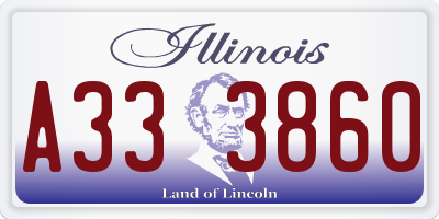 IL license plate A333860