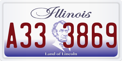 IL license plate A333869