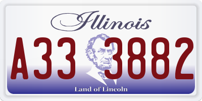 IL license plate A333882