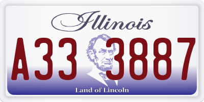 IL license plate A333887
