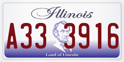 IL license plate A333916