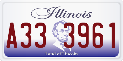 IL license plate A333961