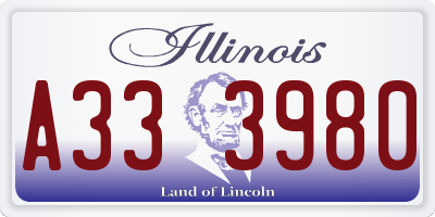 IL license plate A333980