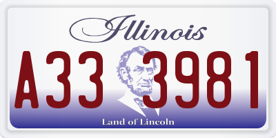 IL license plate A333981