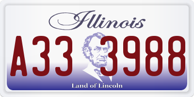 IL license plate A333988