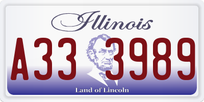 IL license plate A333989