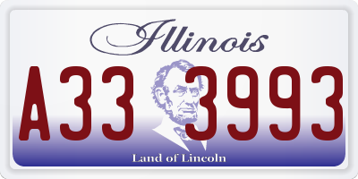 IL license plate A333993